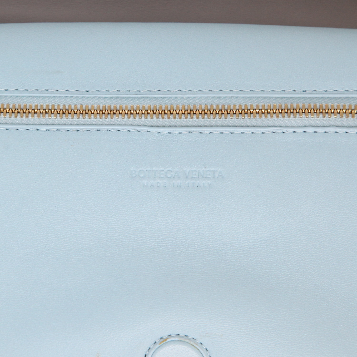Borsa a tracolla Bottega Veneta in pelle intrecciata grigia e blu - Detail D2