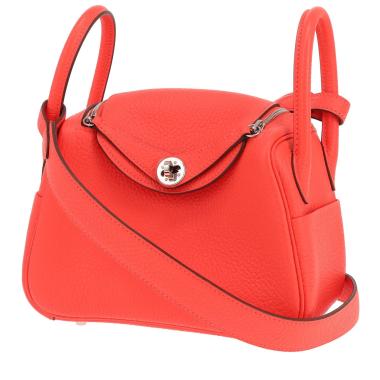 Hermès Lindy shoulder bag in orange Togo leather