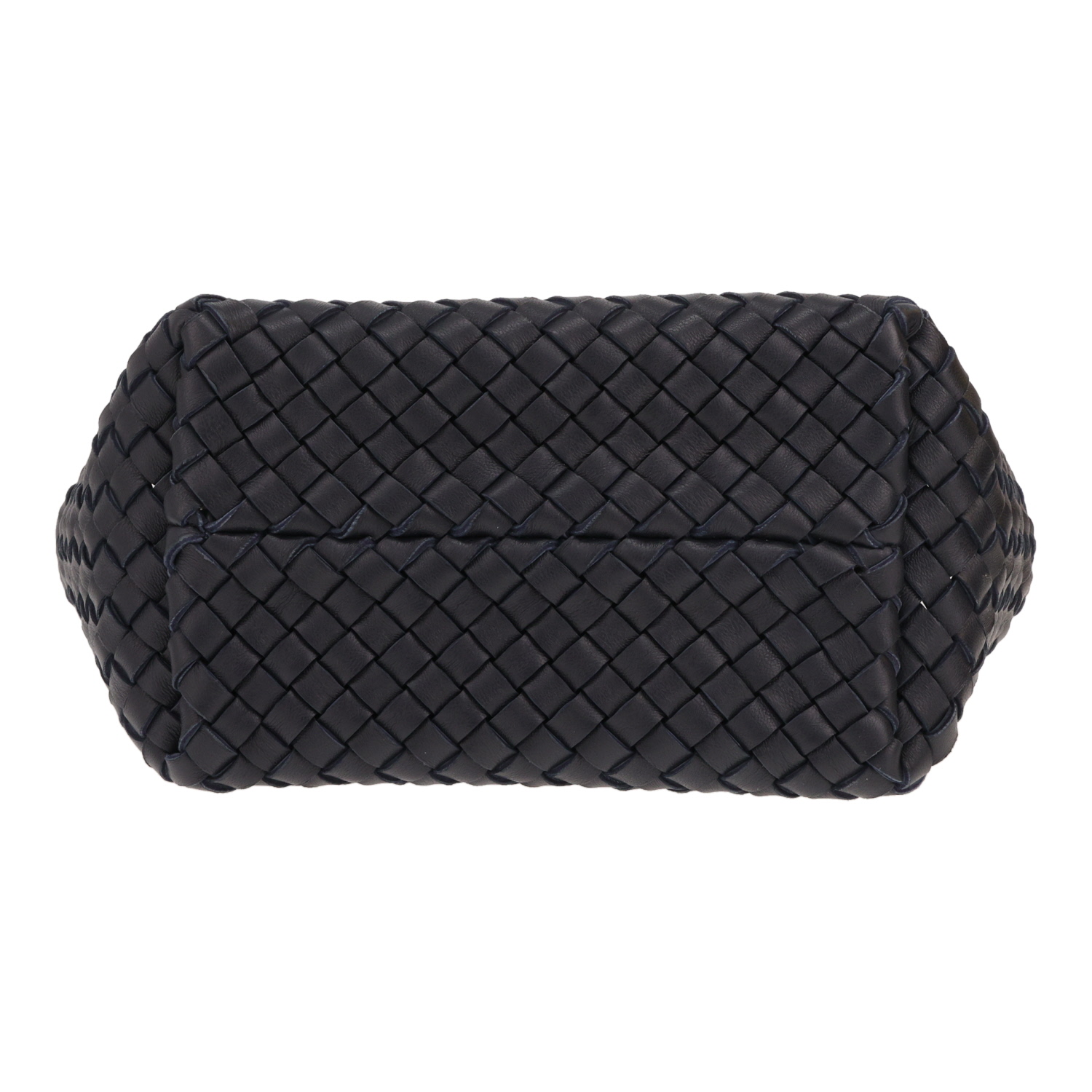 Borsa Bottega Veneta  Cabat modello piccolo  in pelle intrecciata blu navy - Detail D1