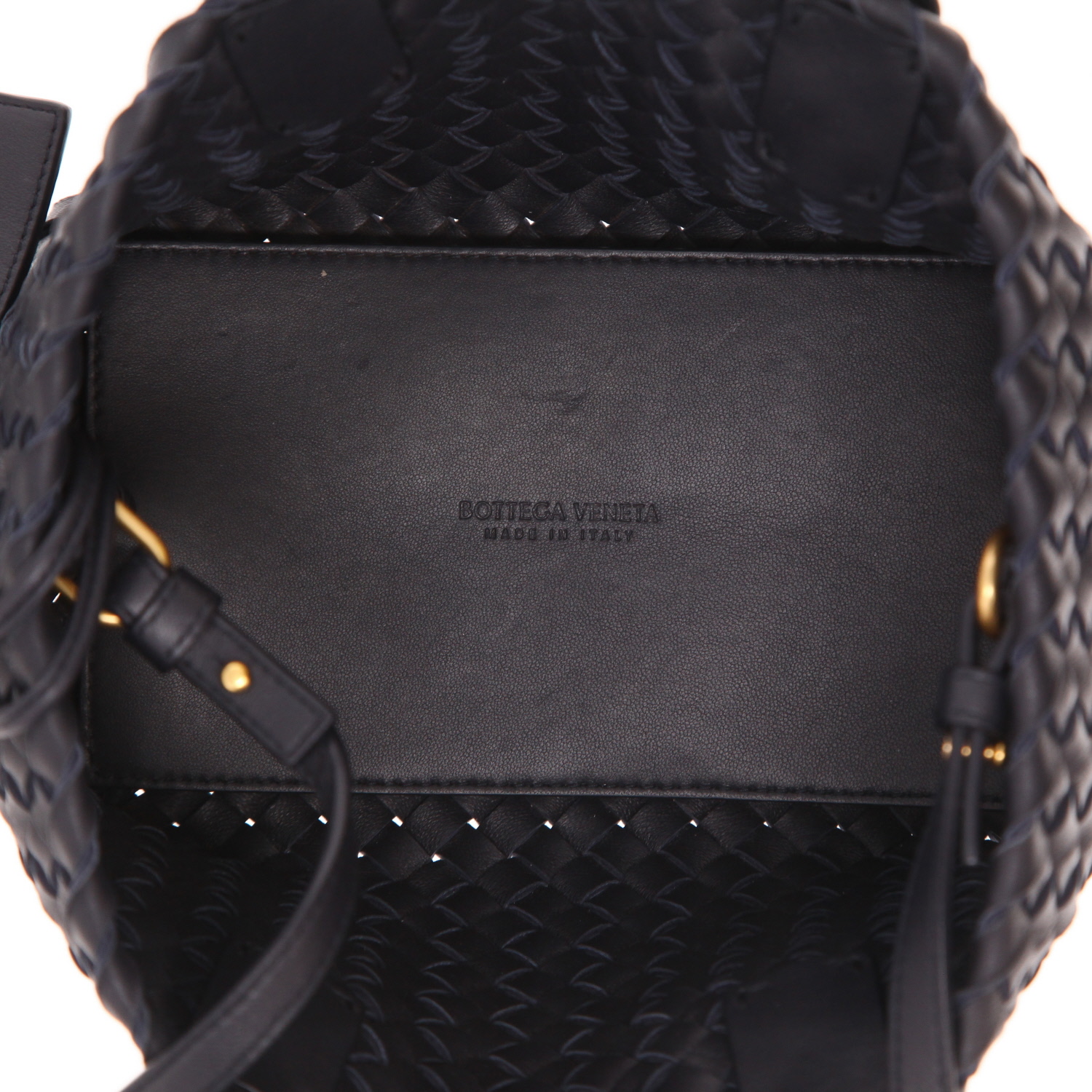 Borsa Bottega Veneta  Cabat modello piccolo  in pelle intrecciata blu navy - Detail D3