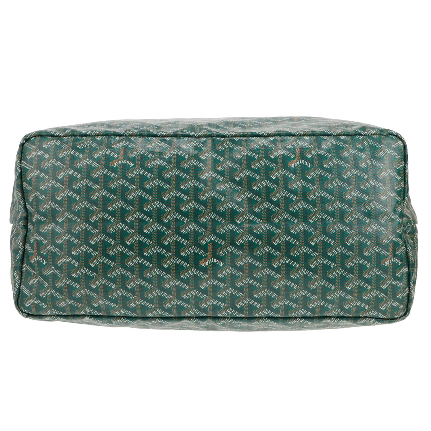 Borsa shopping Goyard Saint-Louis in tela Goyardine verde e pelle verde - Detail D1