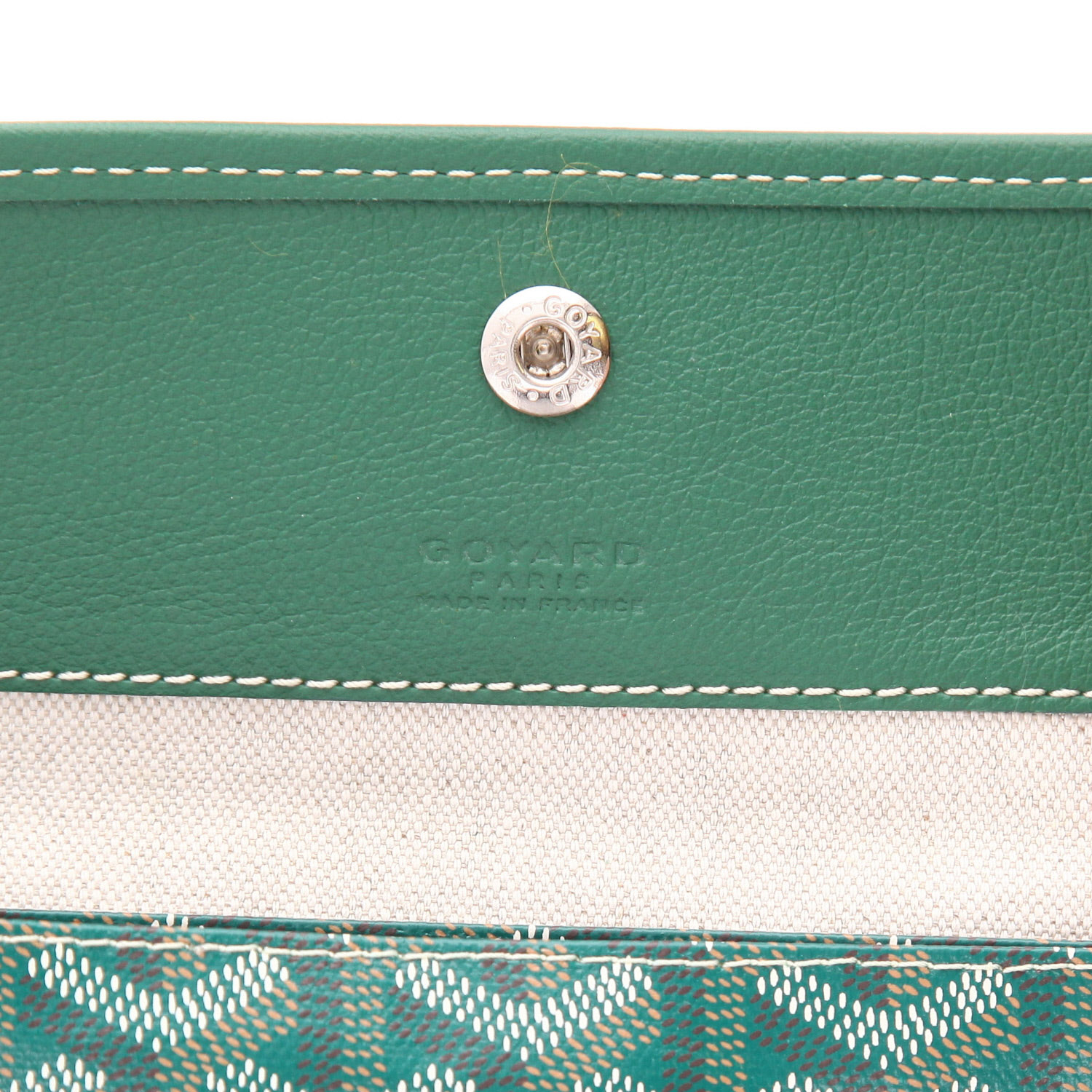 Goyard Saint-Louis tote bag in green Goyardine canvas and green leather - Detail D2