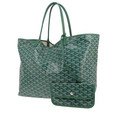 Bolso de mano Goyard Saint-Louis de lona Goyardine verde y cuero verde