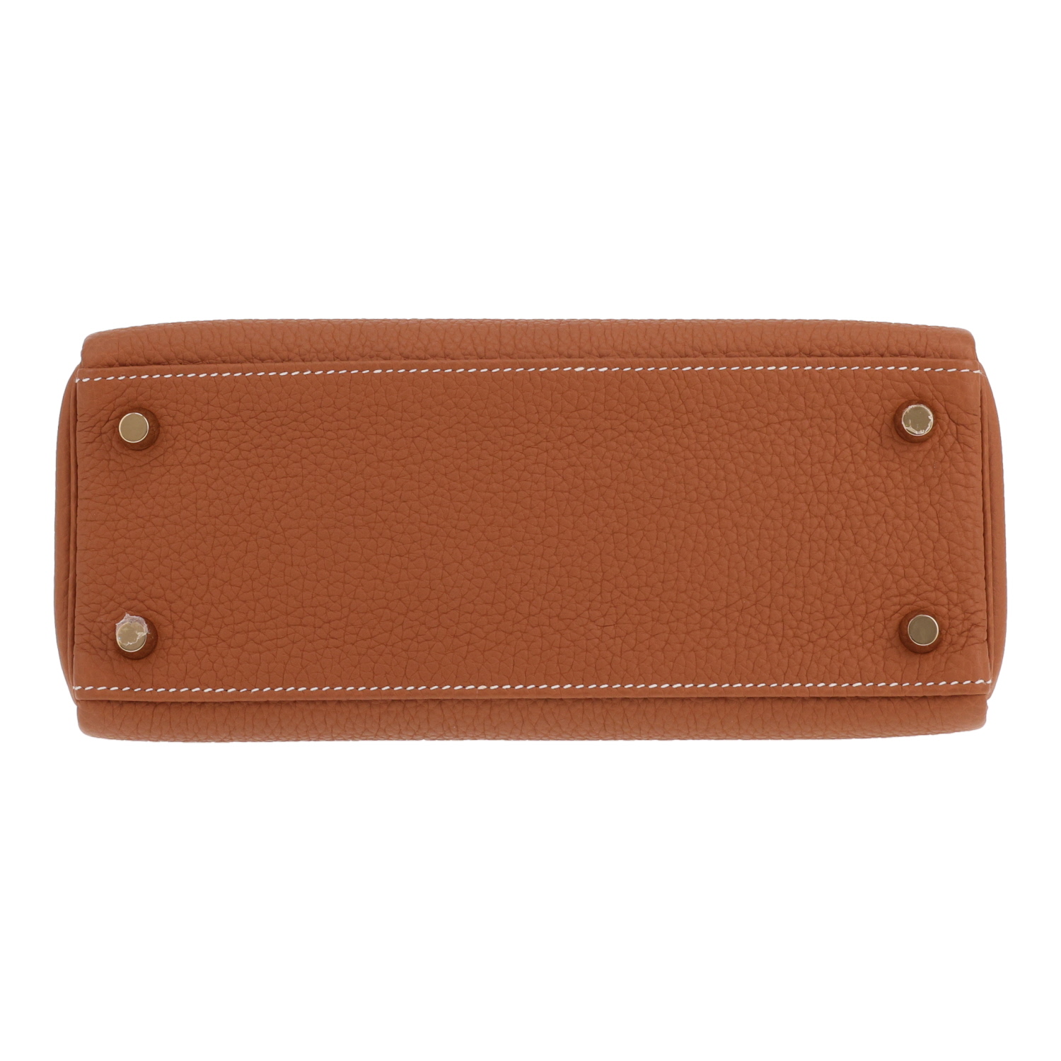 Hermès Kelly handbag, 25 cm, in gold Togo leather - Detail D1