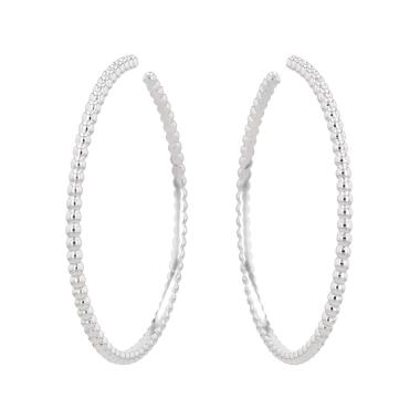 Paire de créoles Van Cleef & Arpels Perlée grand modèle en or blanc