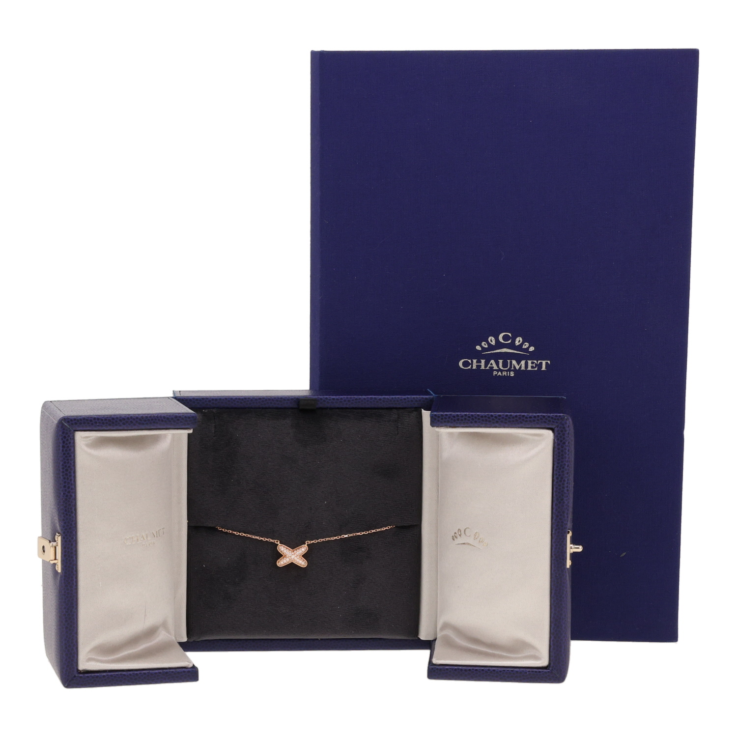 Chaumet Jeux de Liens necklace in pink gold and diamonds - Detail D2
