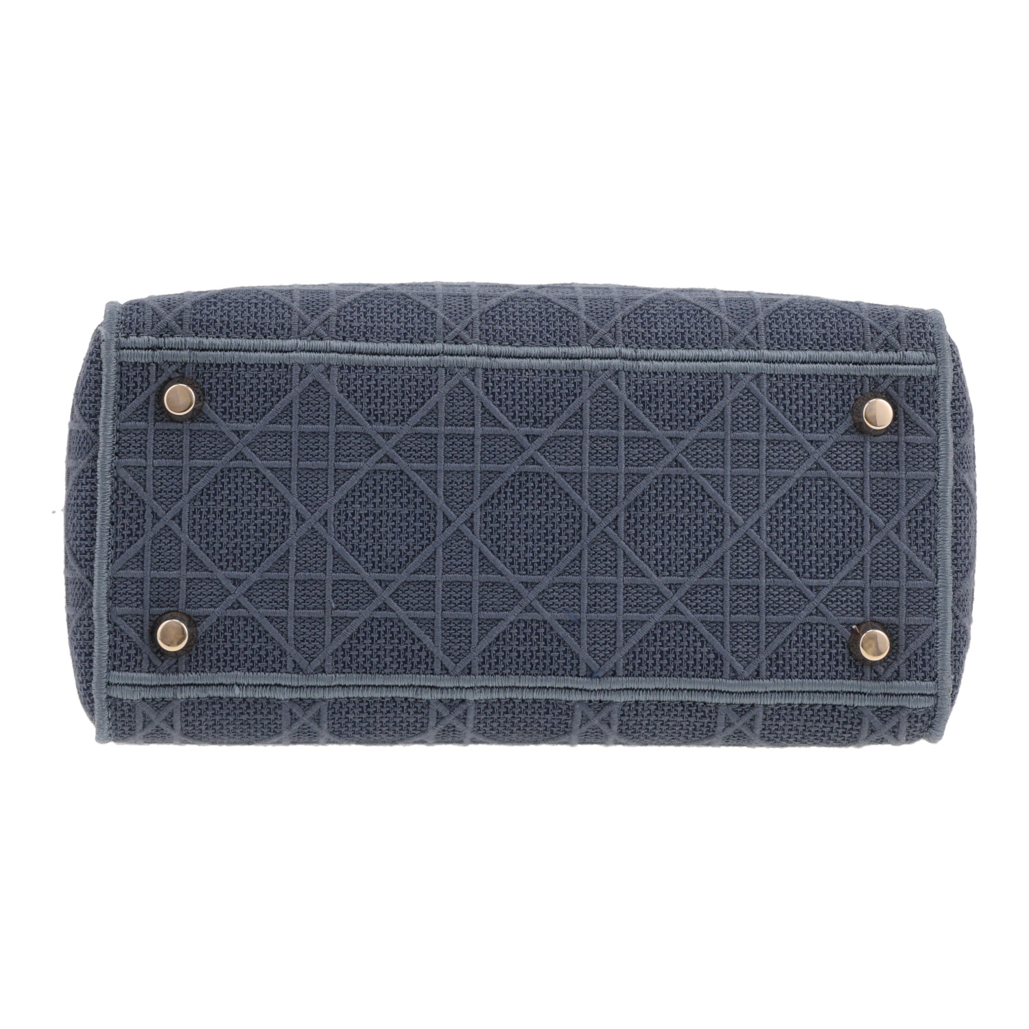 Bolso de mano Dior  Lady D- Lite en lona cannage azul - Detail D1