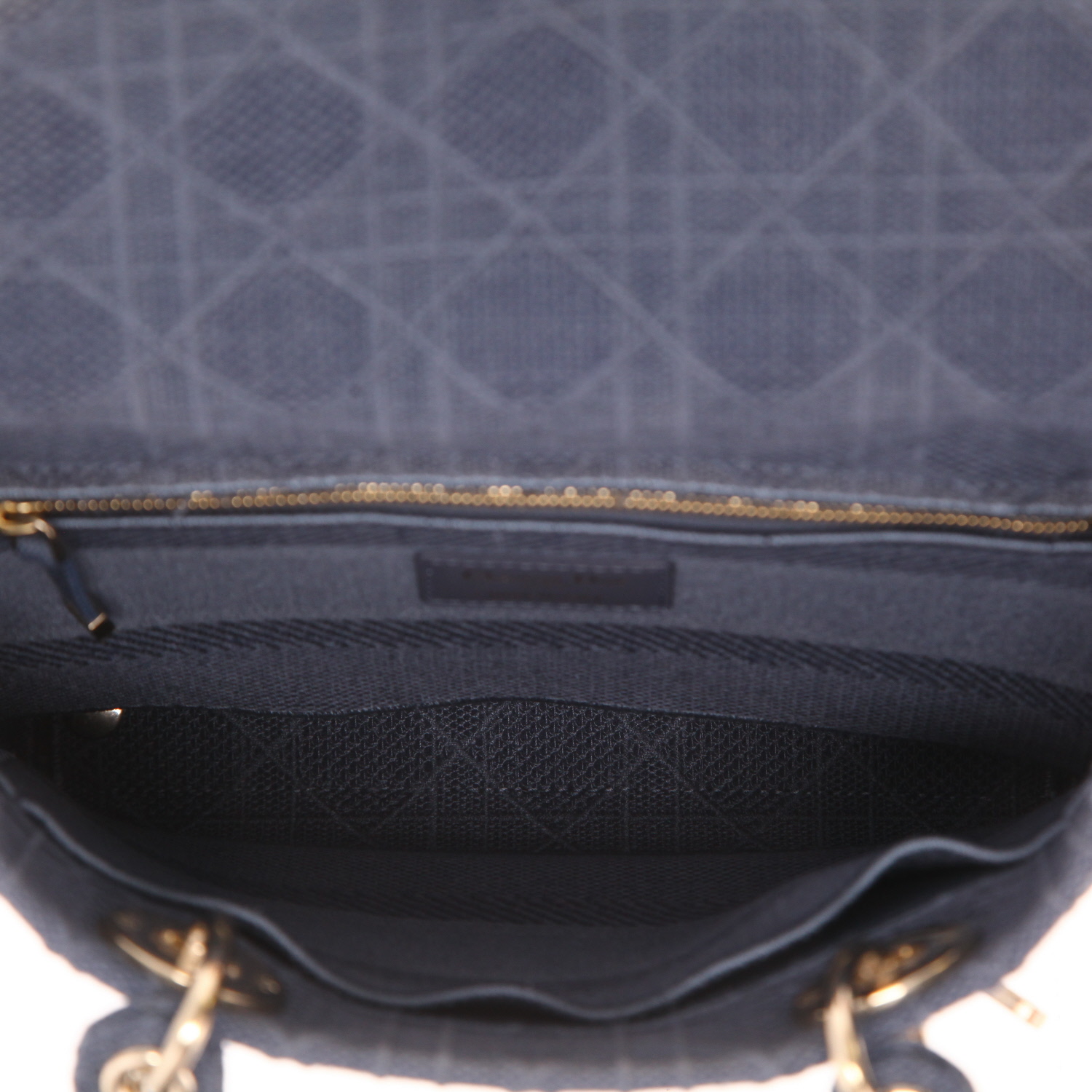 Bolso de mano Dior  Lady D- Lite en lona cannage azul - Detail D3