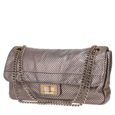Chanel  2.55 handbag  in silver leather