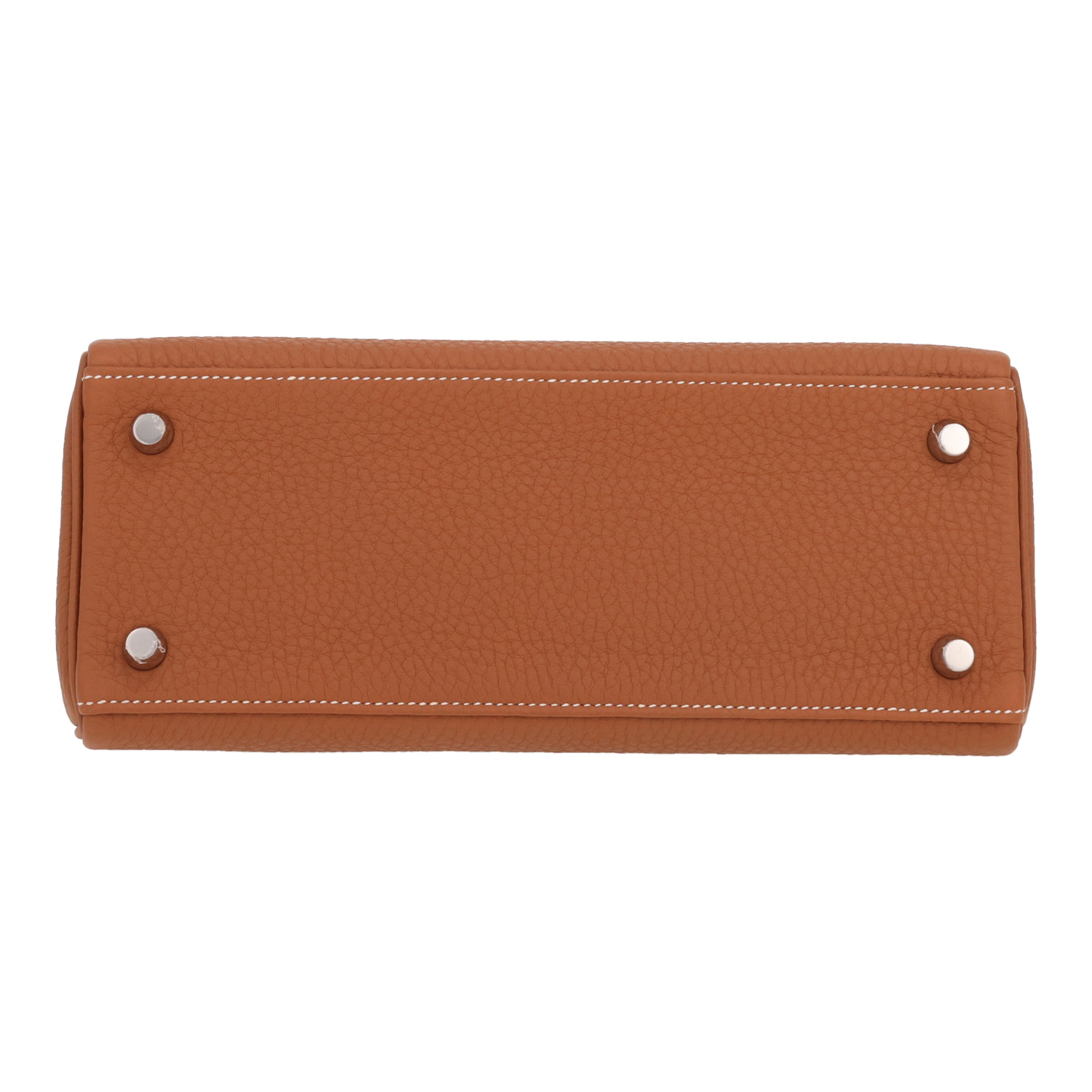 Hermès  Kelly 25 cm handbag  in gold togo leather - Detail D1