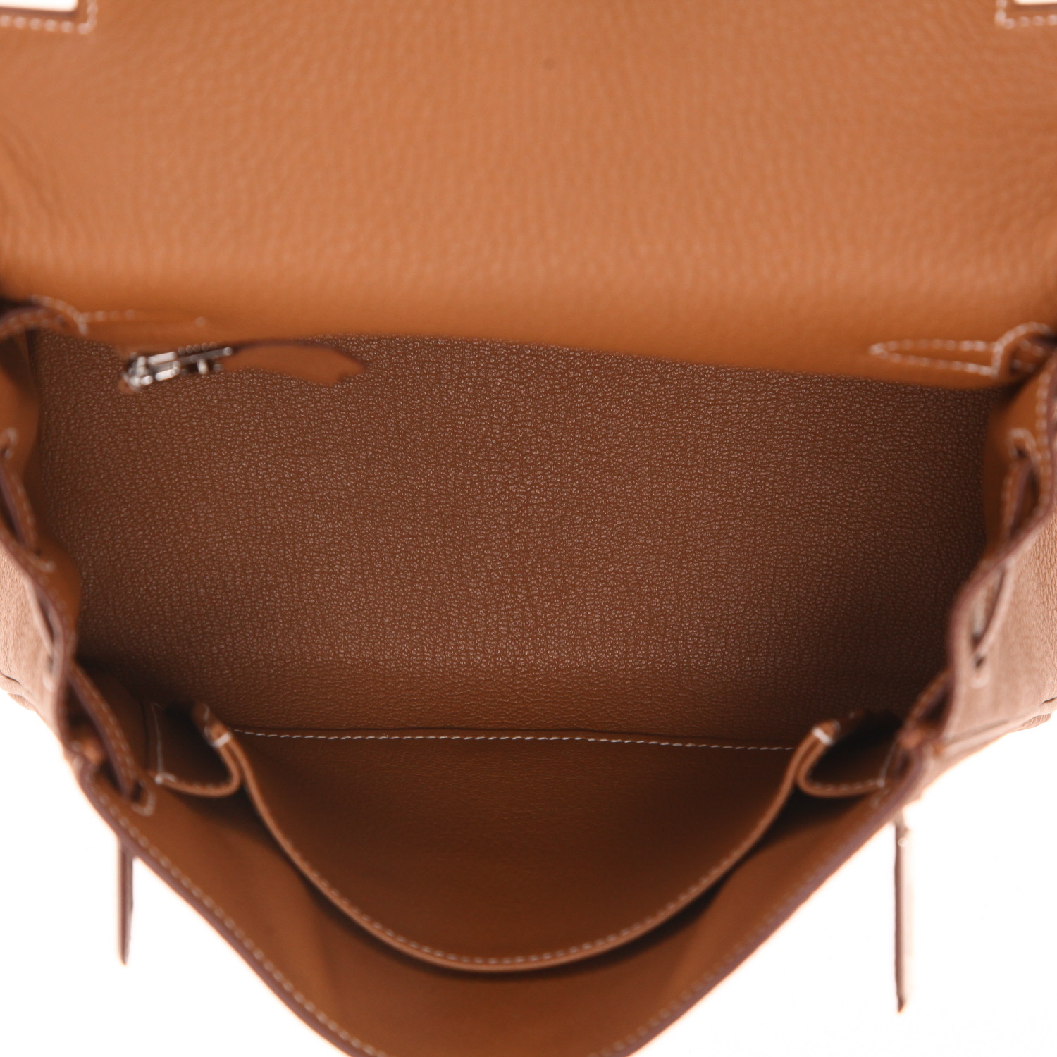 Hermès  Kelly 25 cm handbag  in gold togo leather - Detail D3