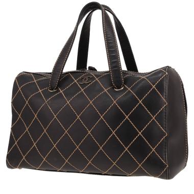 Chanel  Boston handbag  in black leather