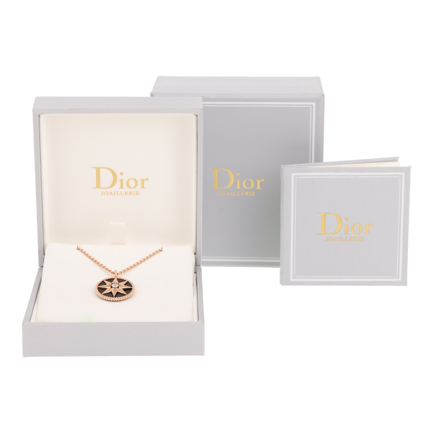 Sautoir Dior Rose des vents moyen modèle en or rose, onyx et diamant - Detail D2