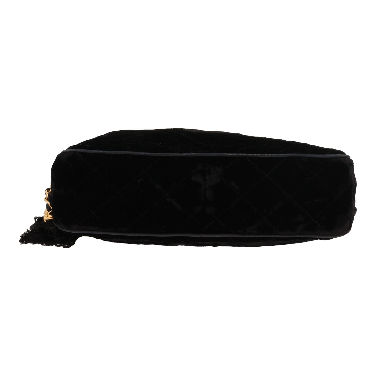 Sac bandoulière Chanel  Vintage en velours noir - Detail D1