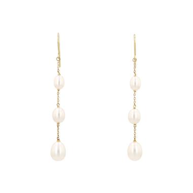 Par de pendientes de Tiffany & Co Elsa Peretti en oro amarillo y perlas de cultivo