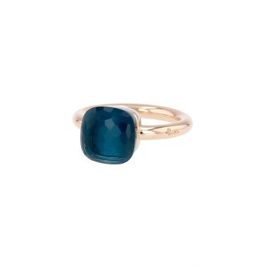 Anillo Pomellato Nudo Classic en oro rosa y topacio