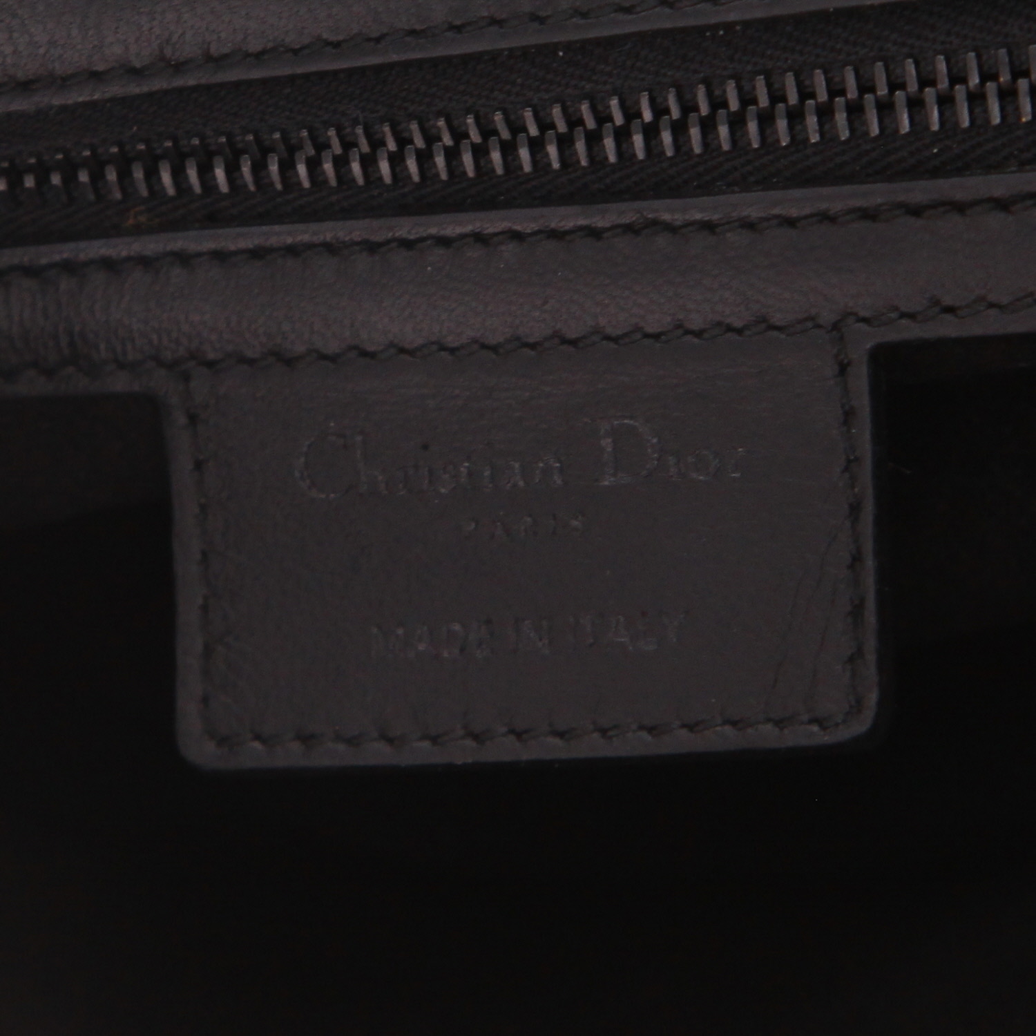 Dior  Saddle handbag  in black braided leather - Detail D2