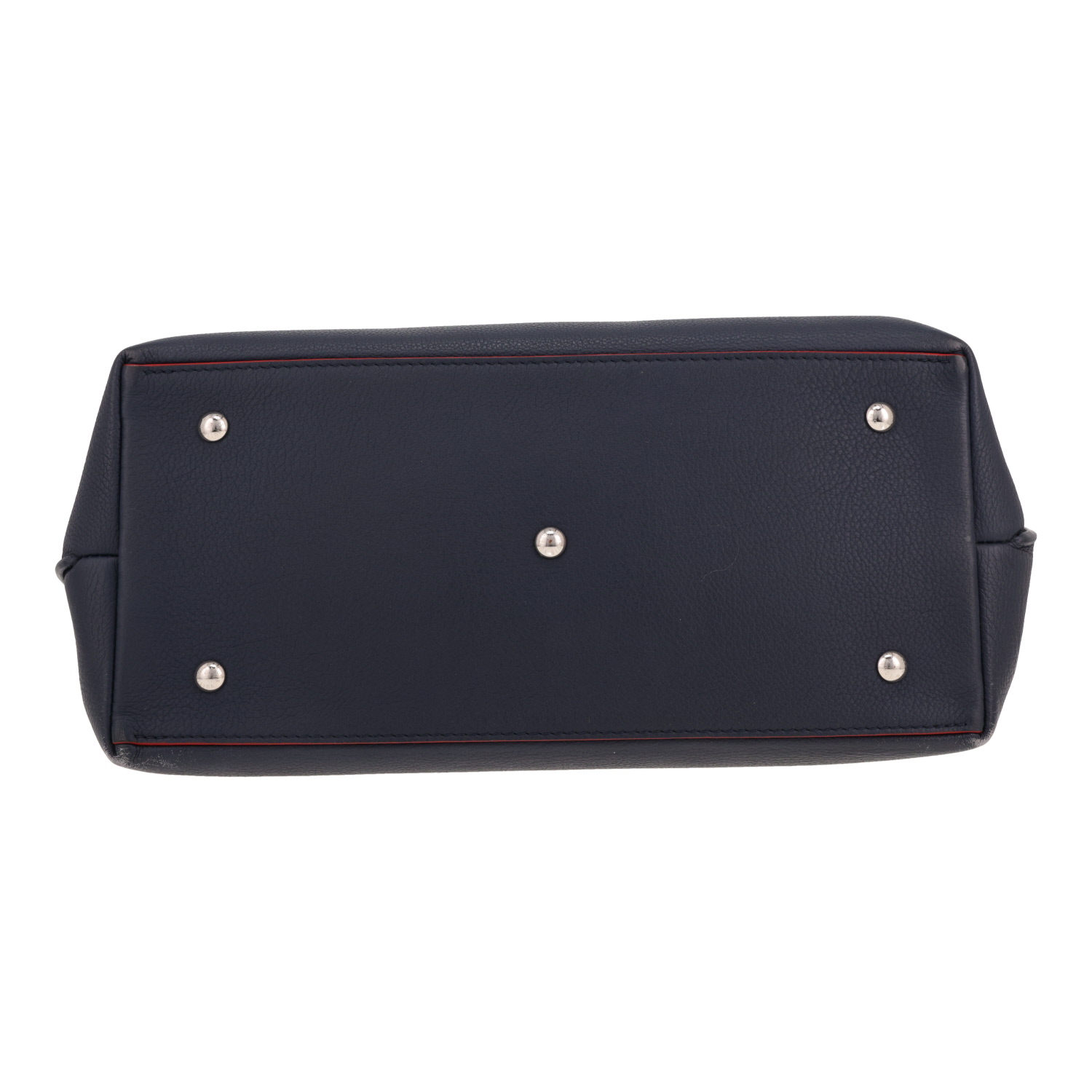 Louis Vuitton  Lockme handbag  in navy blue and red grained leather - Detail D1