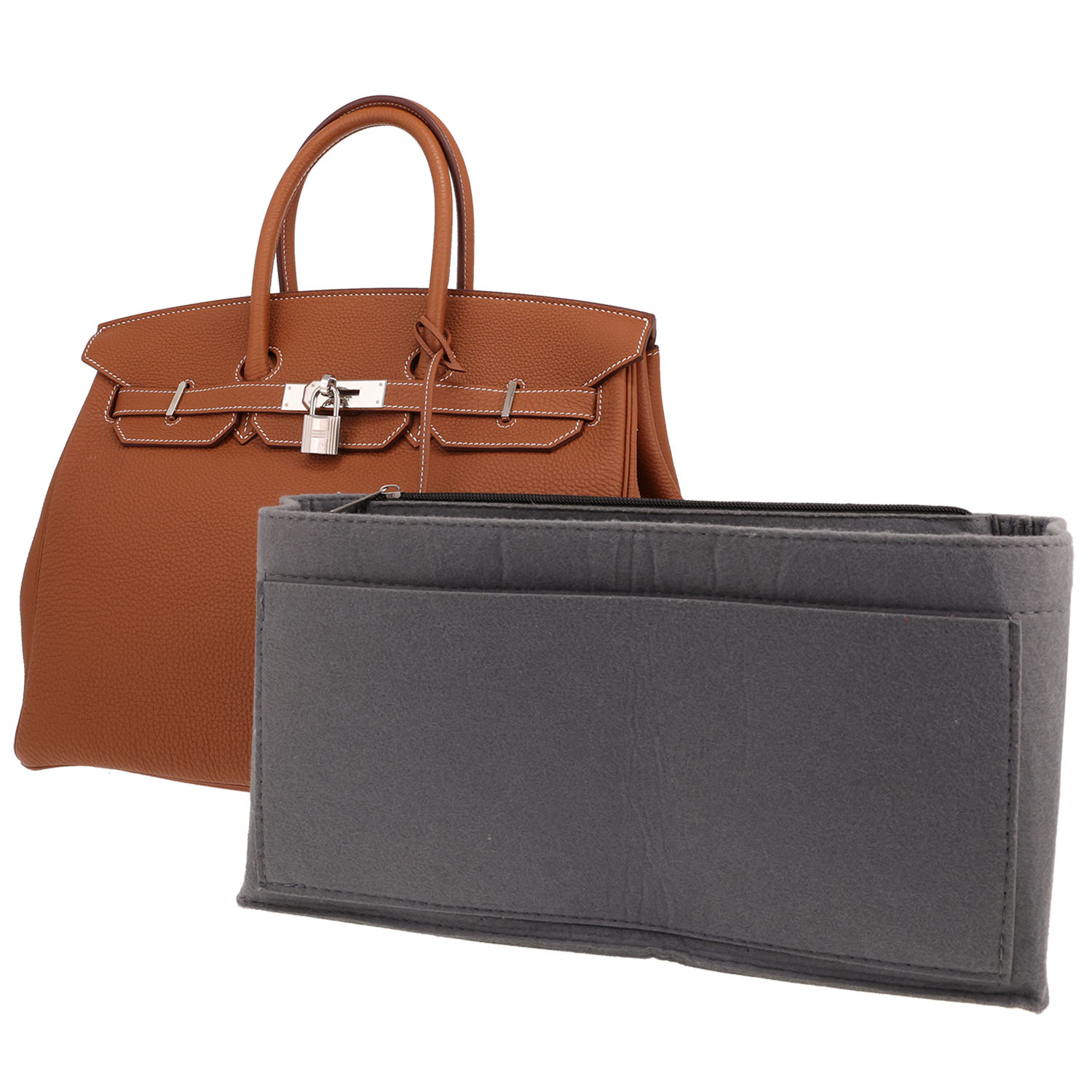 Hermès Birkin handbag, 35 cm, in gold Togo leather - Detail D5