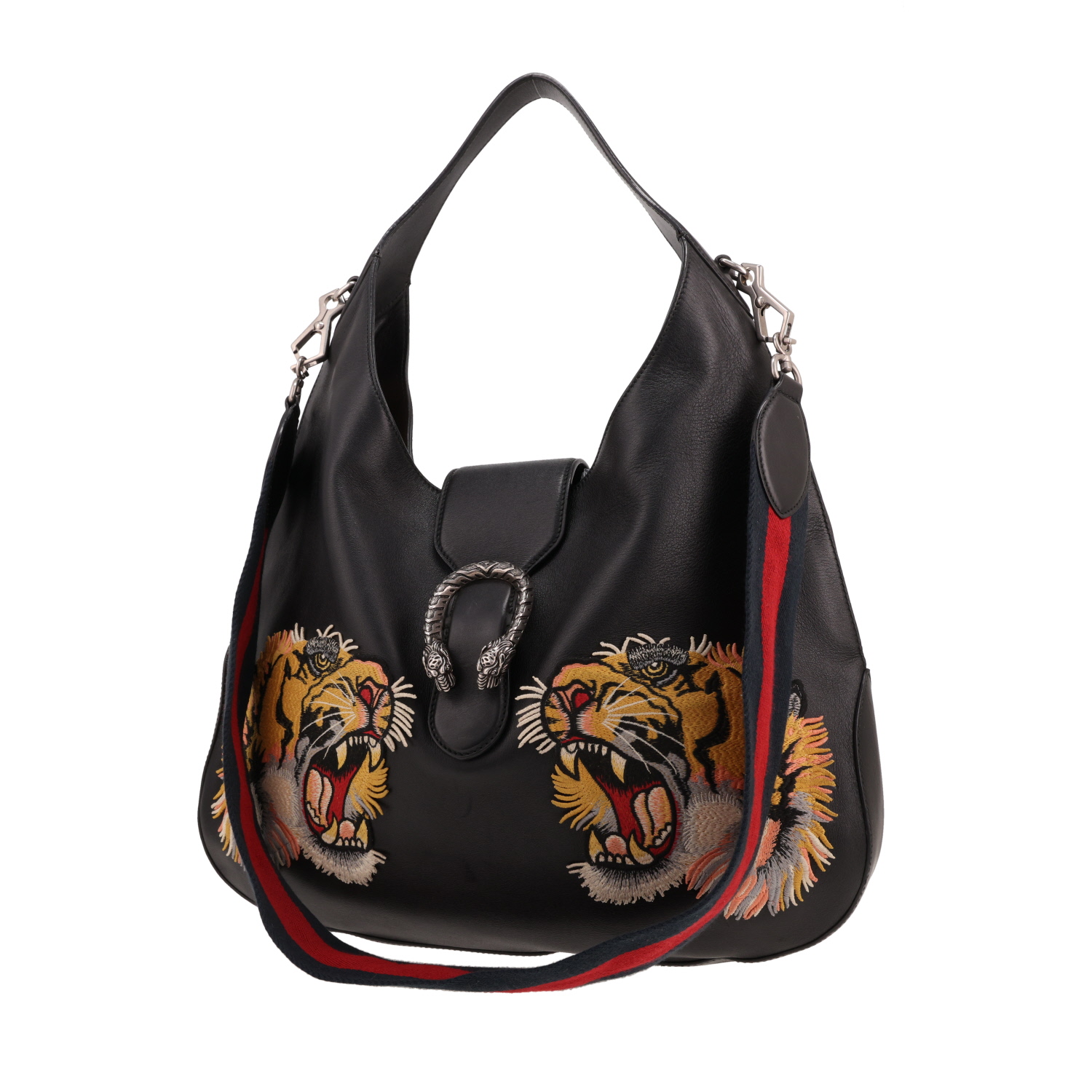 Gucci  Dionysus shoulder bag  in black leather - Detail D4