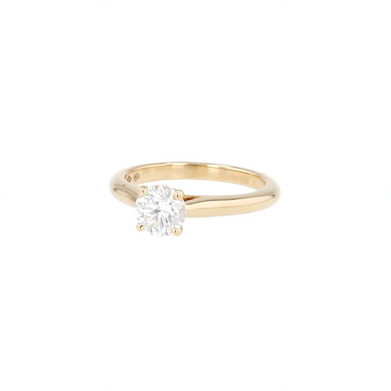 Bague Solitaire Cartier 1895 Diamant Or Jaune Occasion Bague Solitaire Cartier 1895 Diamant Or Jaune Occasion