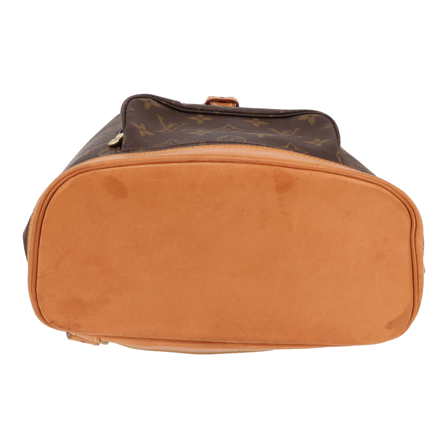Louis Vuitton  Montsouris backpack  in brown monogram canvas  and natural leather - Detail D1