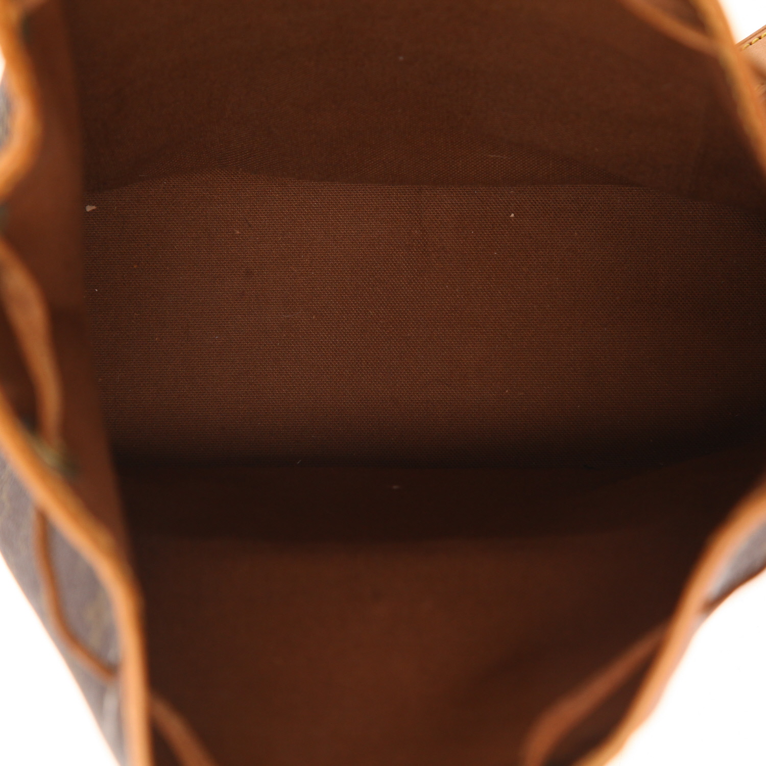Sac à dos Louis Vuitton  Montsouris en toile monogram marron et cuir naturel - Detail D3