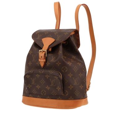 Zaino Louis Vuitton  Montsouris in tela monogram marrone e pelle naturale