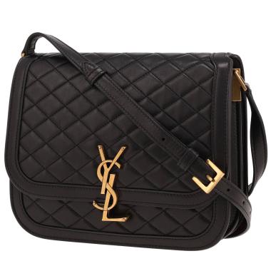 Bolso bandolera Saint Laurent  Solférino en cuero acolchado negro