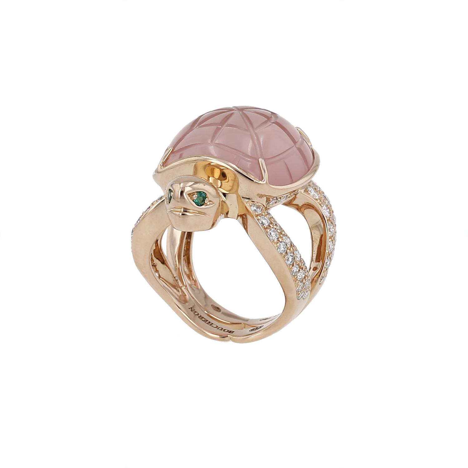 Bague Boucheron Honu La Tortue or rose diamants occasion Bague Boucheron Honu La Tortue or rose diamants occasion
