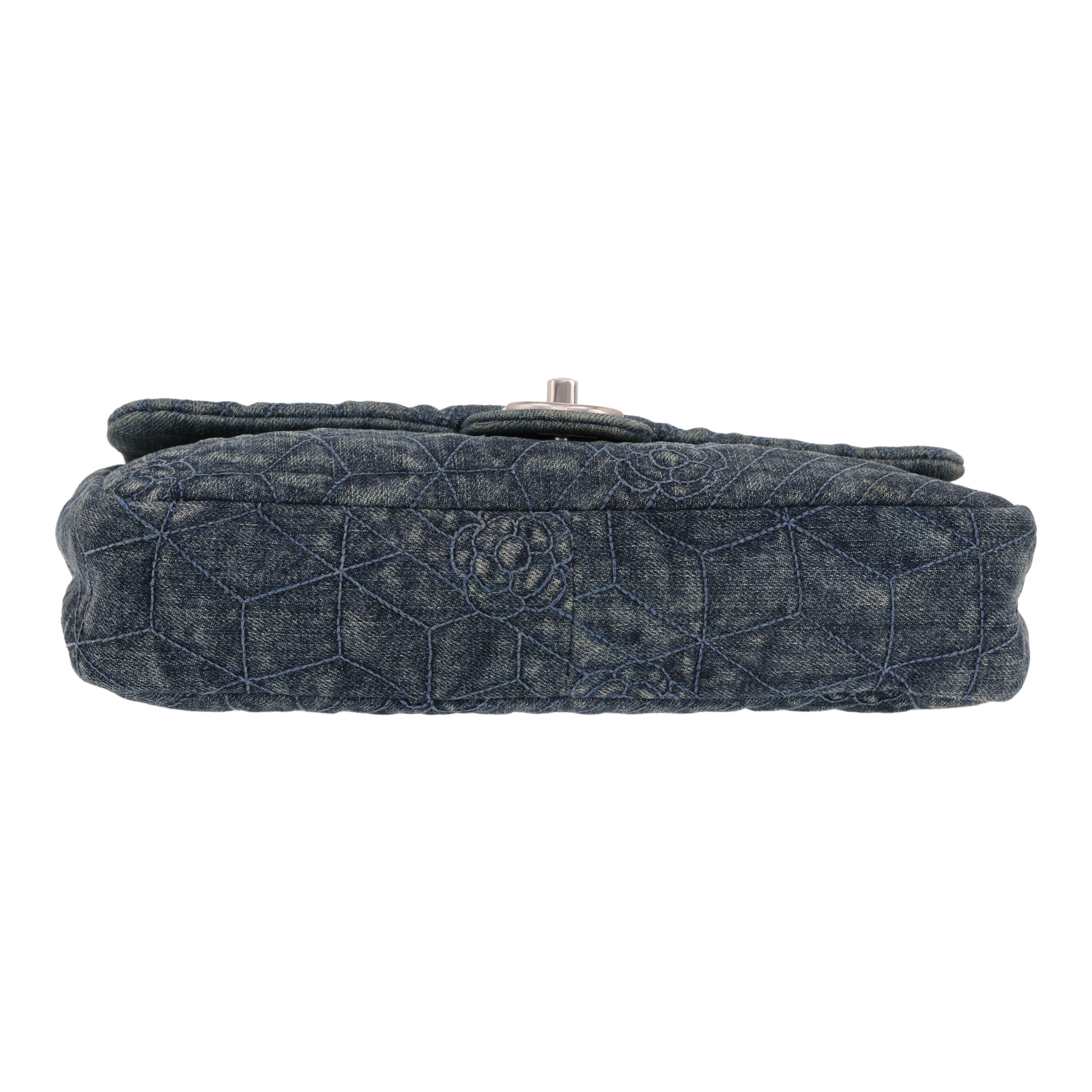 Borsa Chanel Timeless in tela di denim blu - Detail D1