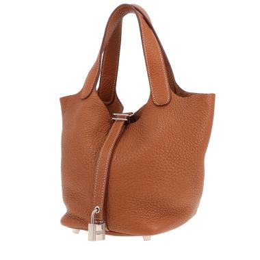 Sac à main Hermès  Picotin 18 cm en cuir togo gold