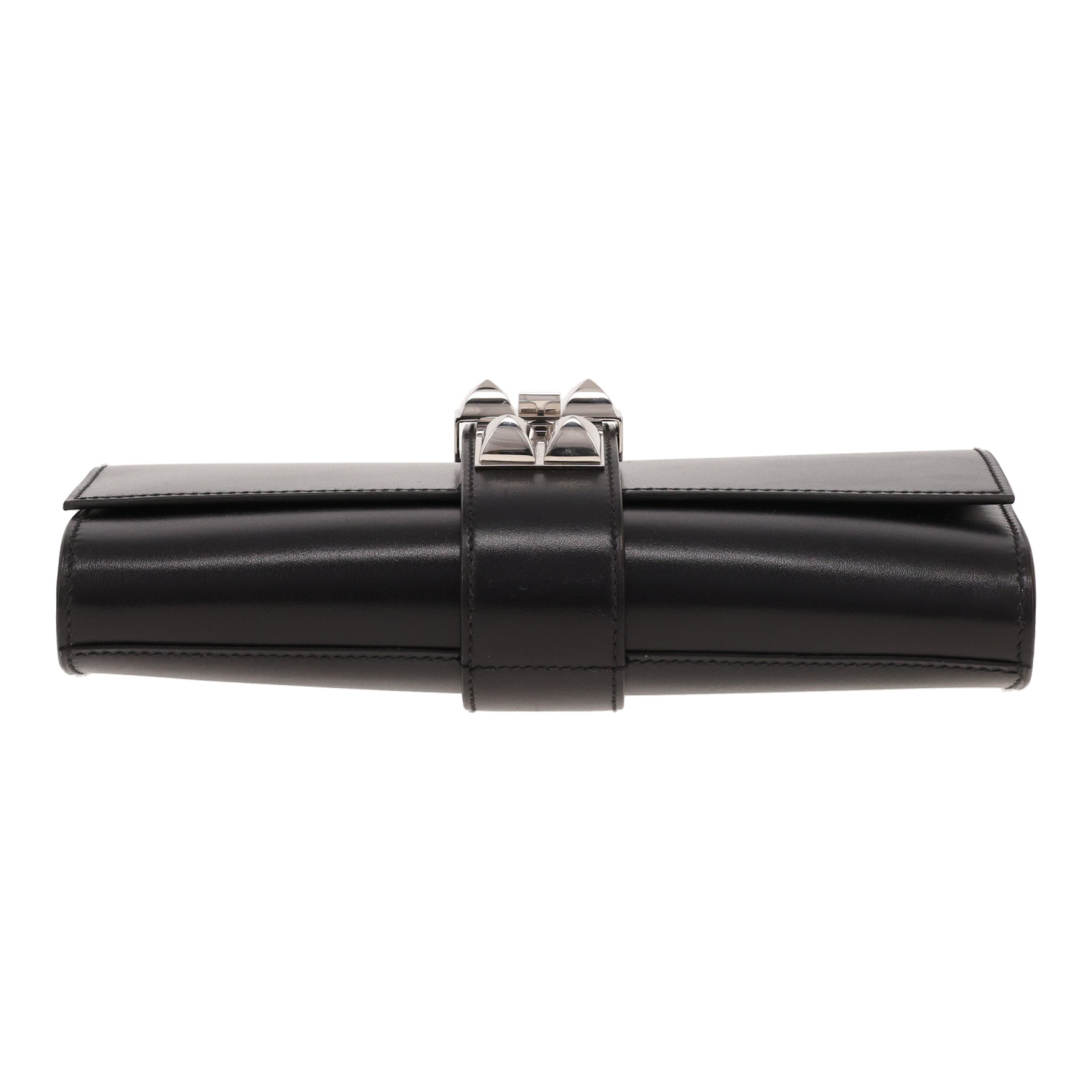 Pochette Hermès  Médor Pocket Hand en cuir box noir - Detail D1