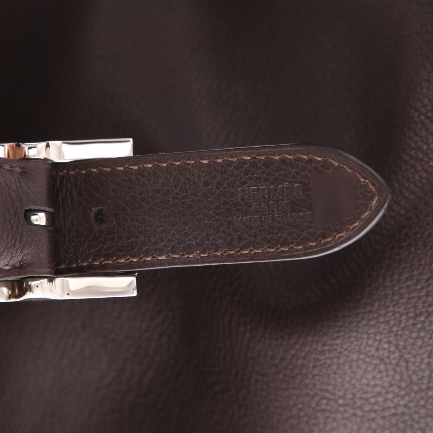 Sac porté épaule ou main Hermès  Trim en cuir Evergrain marron - Detail D2