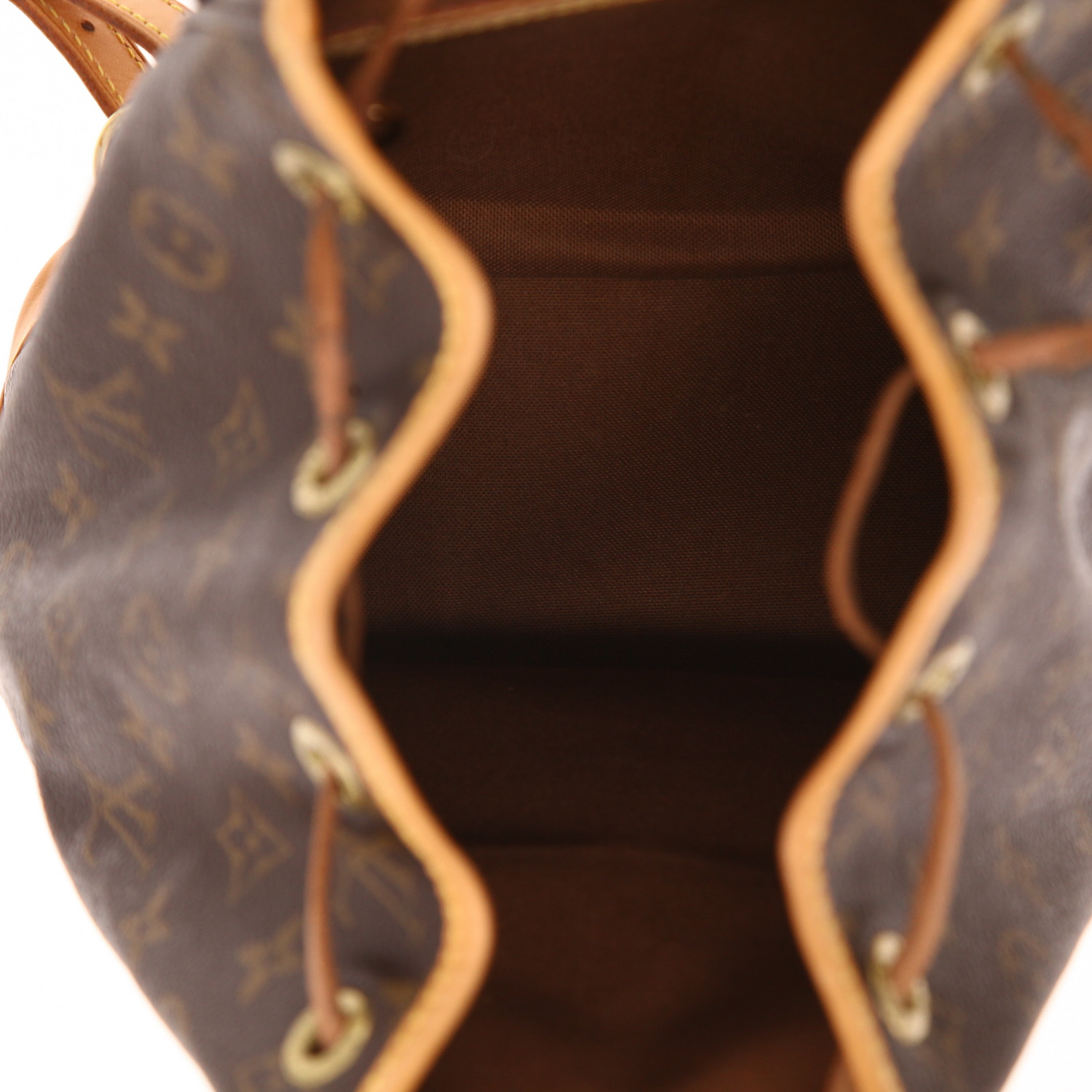 Sac à dos Louis Vuitton  Montsouris Backpack en toile monogram marron et cuir naturel - Detail D3