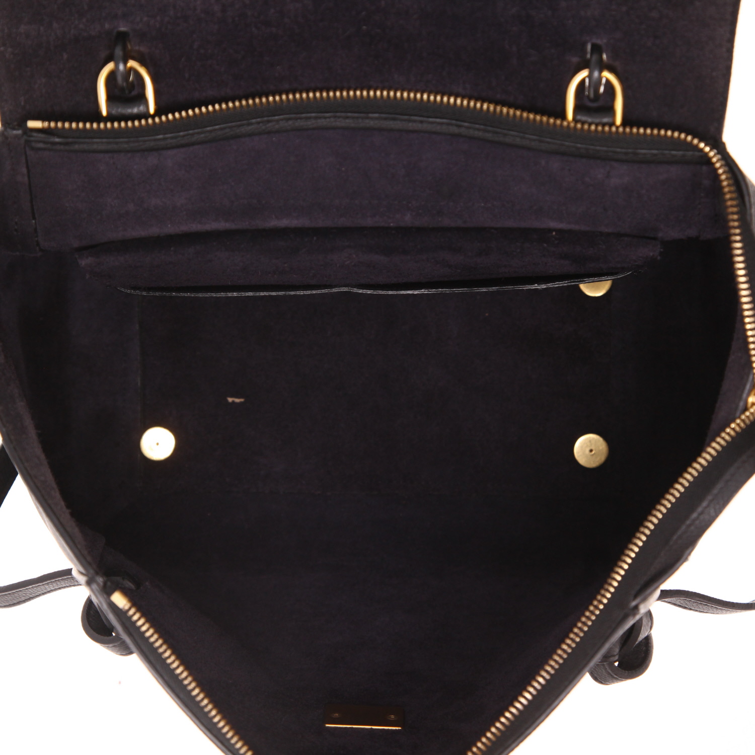 Bolso de mano Celine  Belt en cuero granulado negro - Detail D3