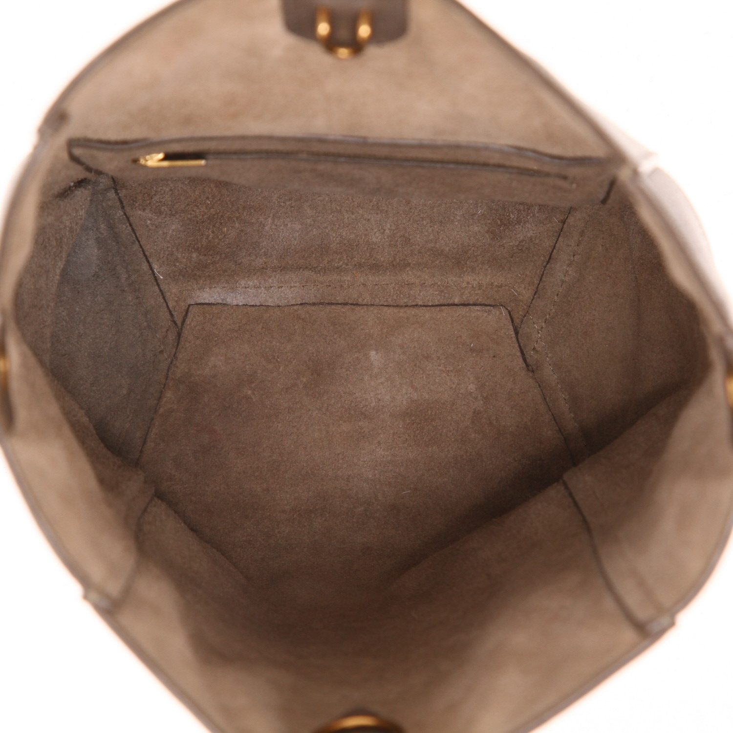 Borsa Celine  Sac Sangle in pelle martellata color talpa - Detail D3