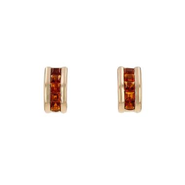 Paire de boucles d'oreilles Poiray  en or jaune et citrines