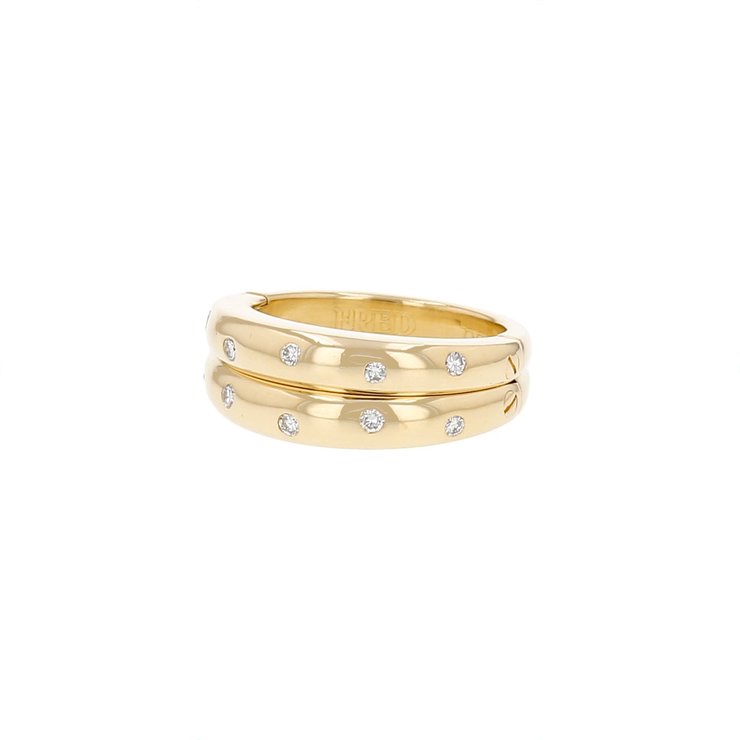 Bague articulée Fred en or jaune et diamants - Detail D1