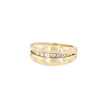 Fred hinged ring in yellow gold and diamonds