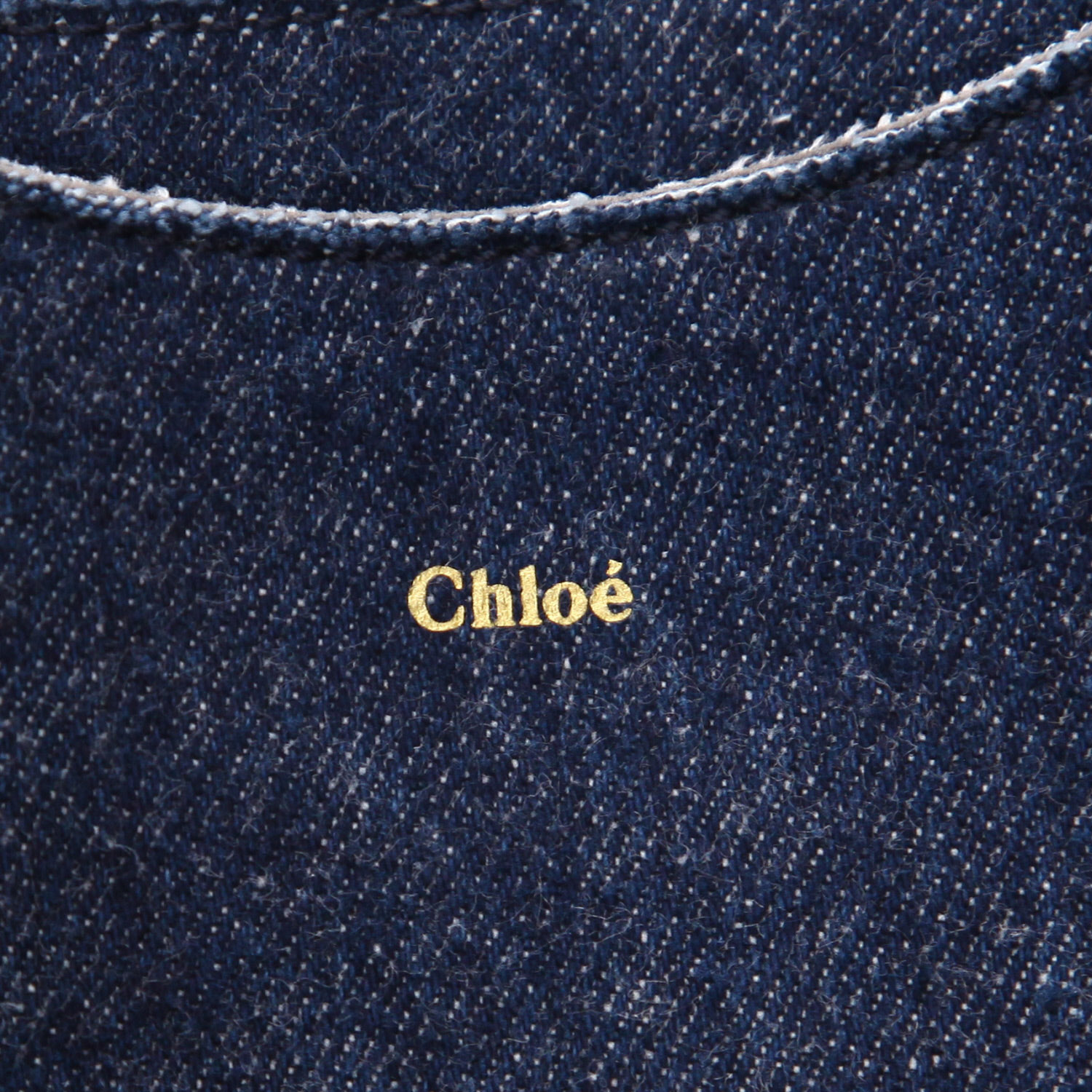 Bolso de mano Chloé  Mony en lona denim azul - Detail D2