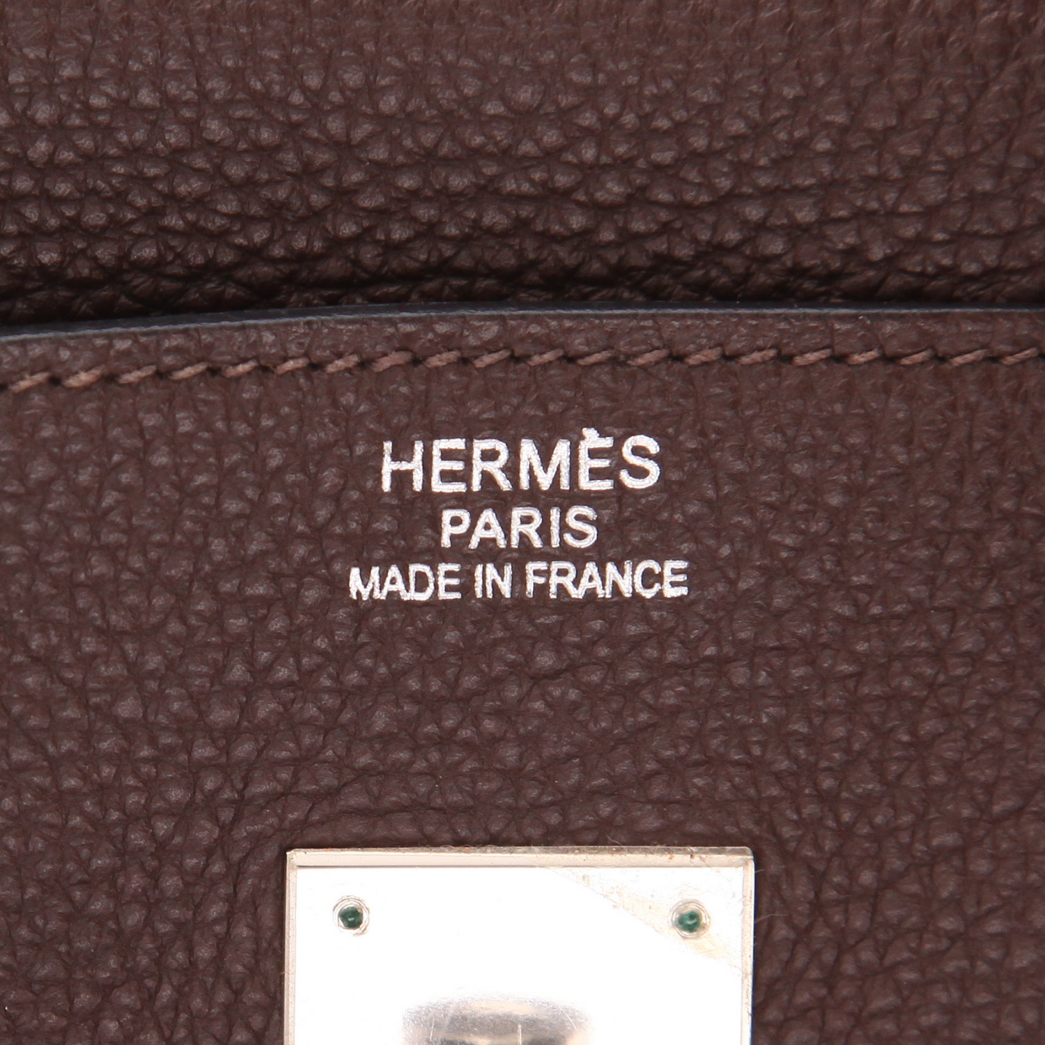 Borsa Hermès  Birkin 35 cm in pelle togo marrone - Detail D2