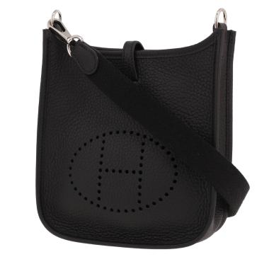 Borsa a tracolla Hermès  Evelyne 16 cm in pelle taurillon clemence nera