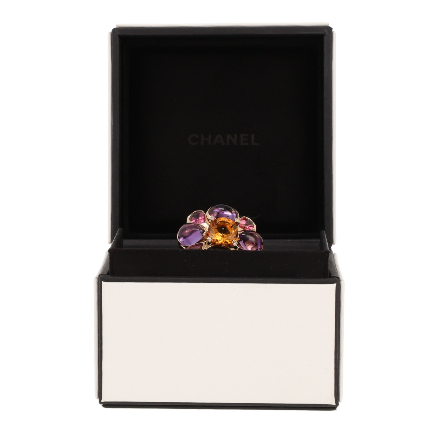 Chanel San Marco ring in yellow gold, featuring citrine and coloured gemstones - Detail D2