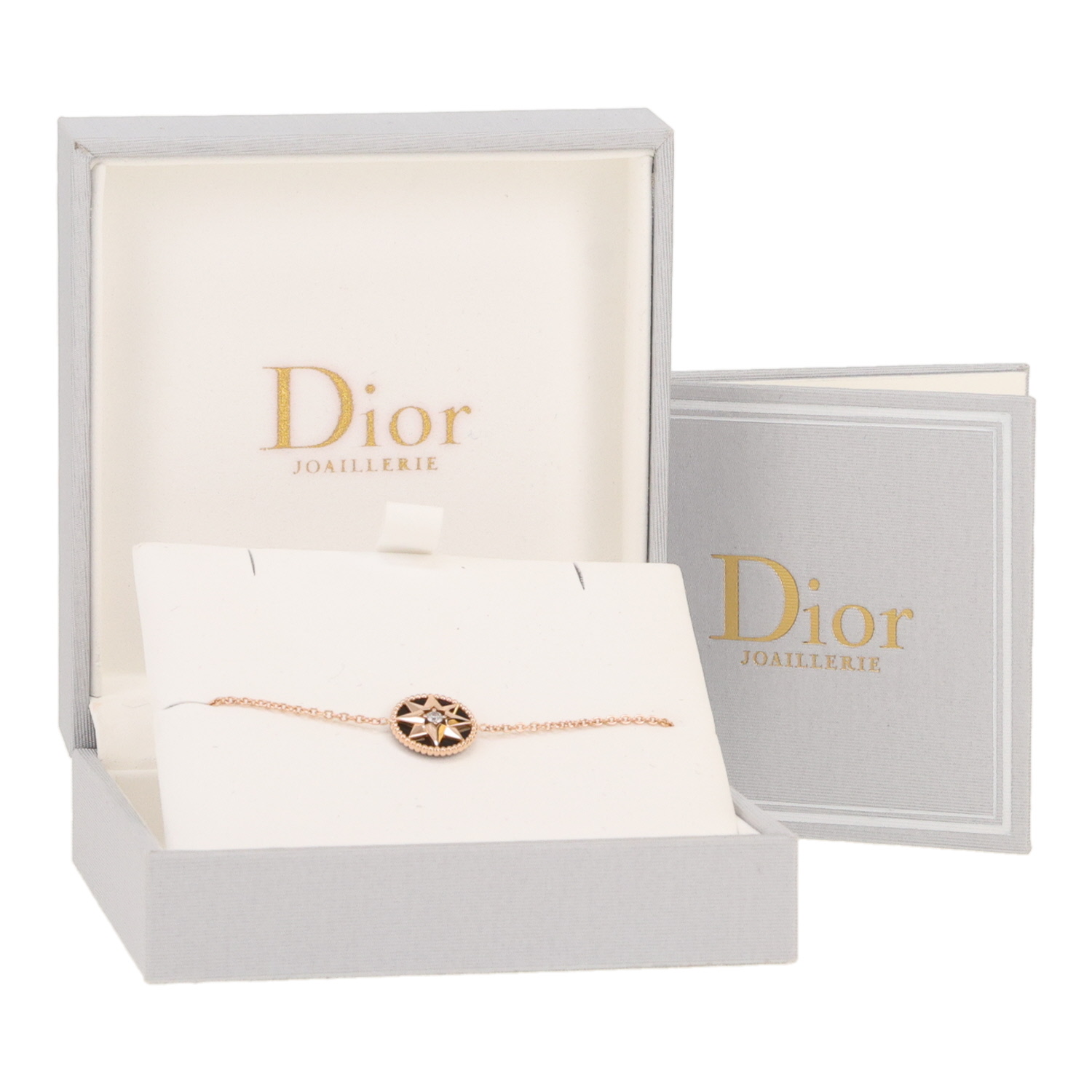 Brazalete Dior Rose des vents de oro rosa, ónix y diamante