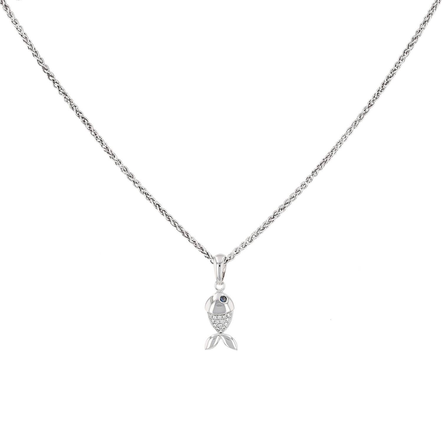 Pendentif Chopard en or blanc, saphir et diamants Pendentif Chopard en or blanc, saphir et diamants