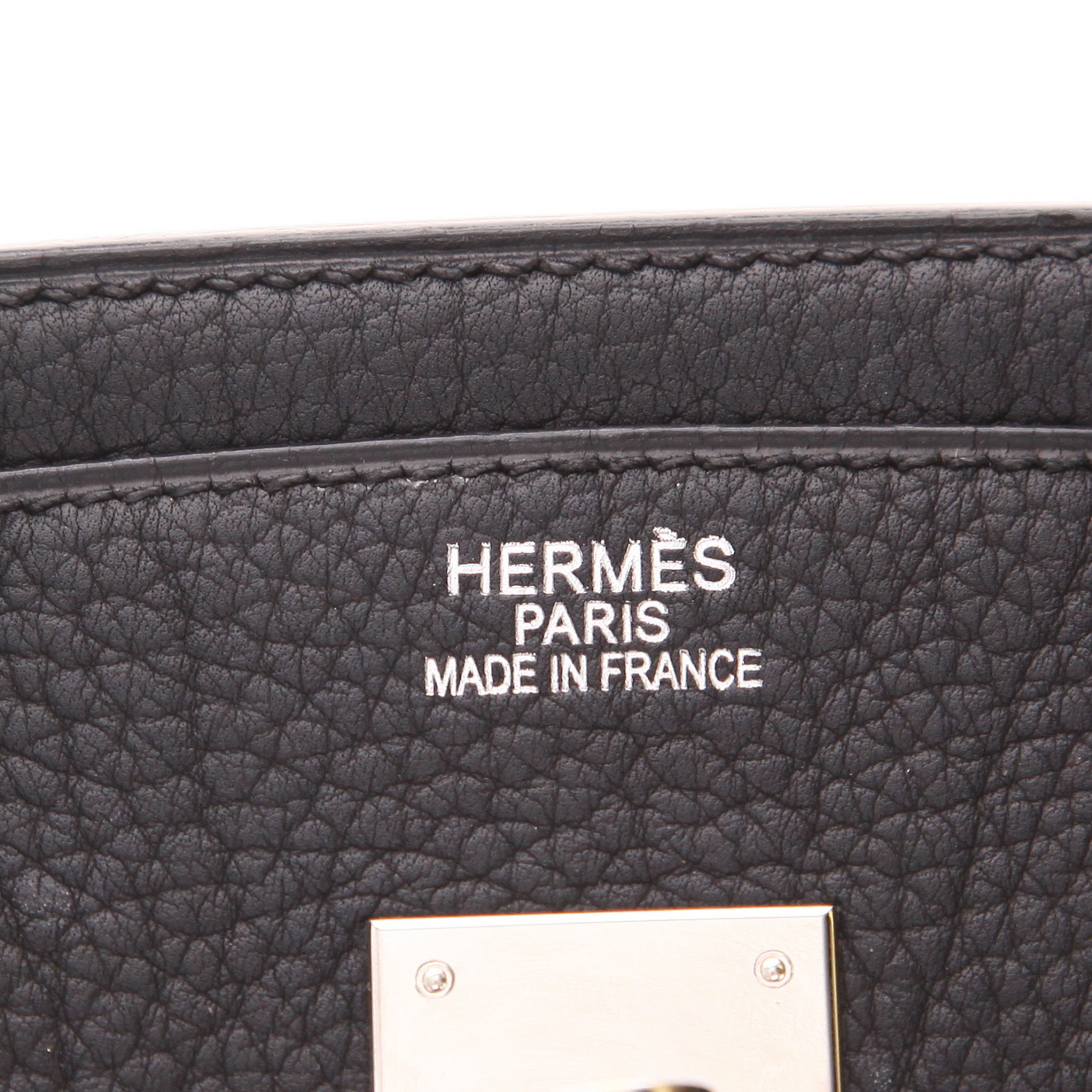 Borsa Hermès  Birkin 35 cm in pelle taurillon clemence nera - Detail D2