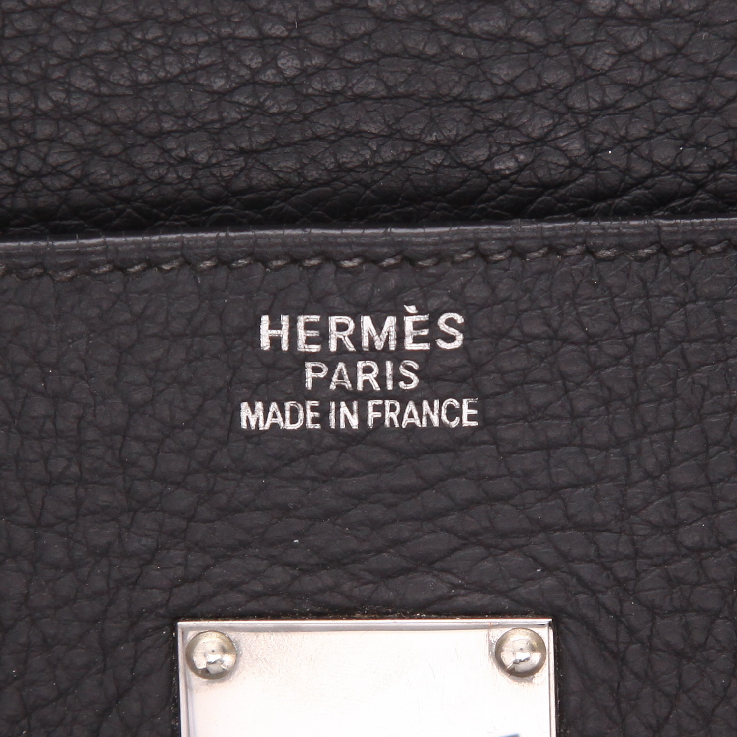 Borsa Hermès Birkin Shoulder in pelle Togo nera - Detail D2