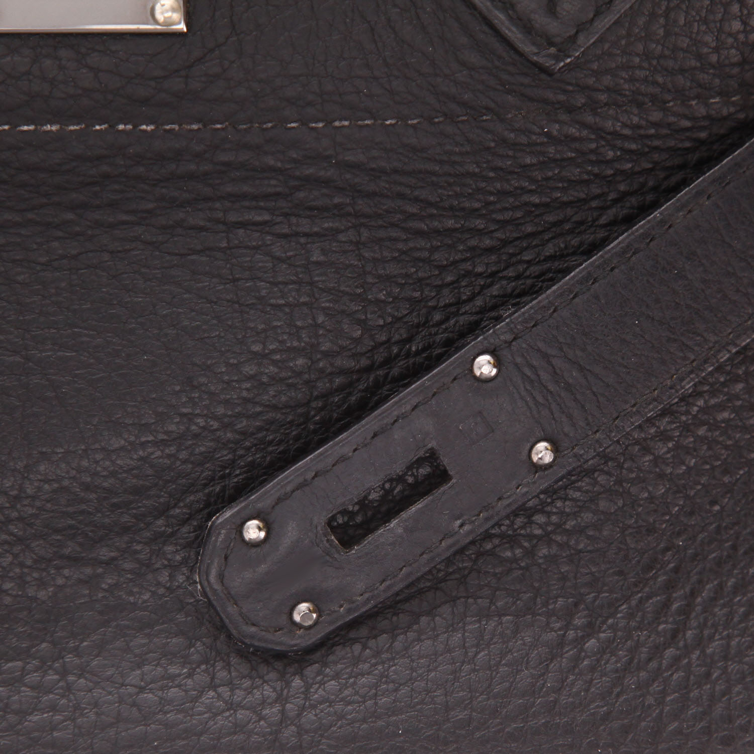 Hermès Birkin Shoulder handbag in Noir Togo leather - Detail D4