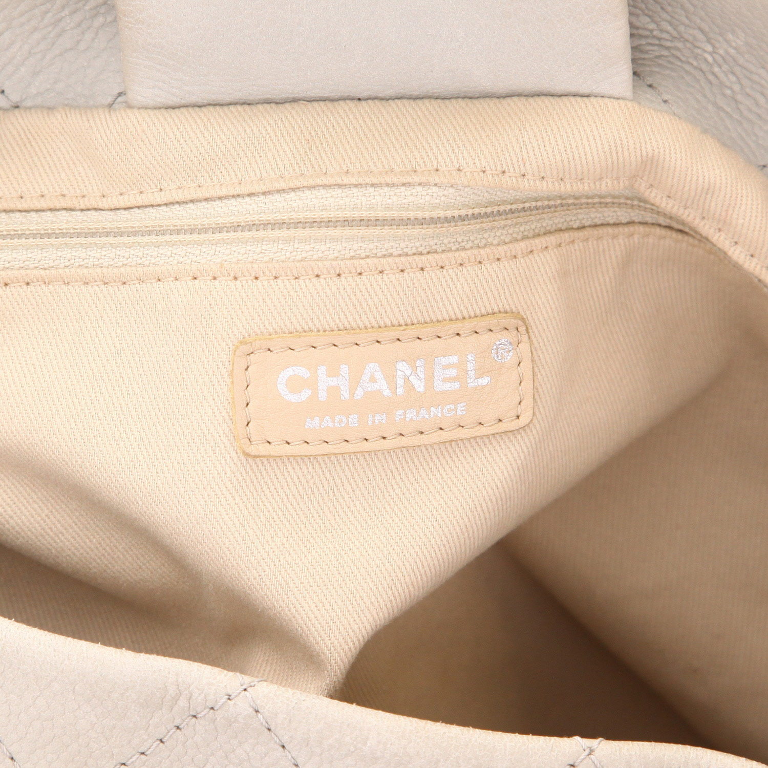 Borsa Chanel vintage in pelle grigia - Detail D2
